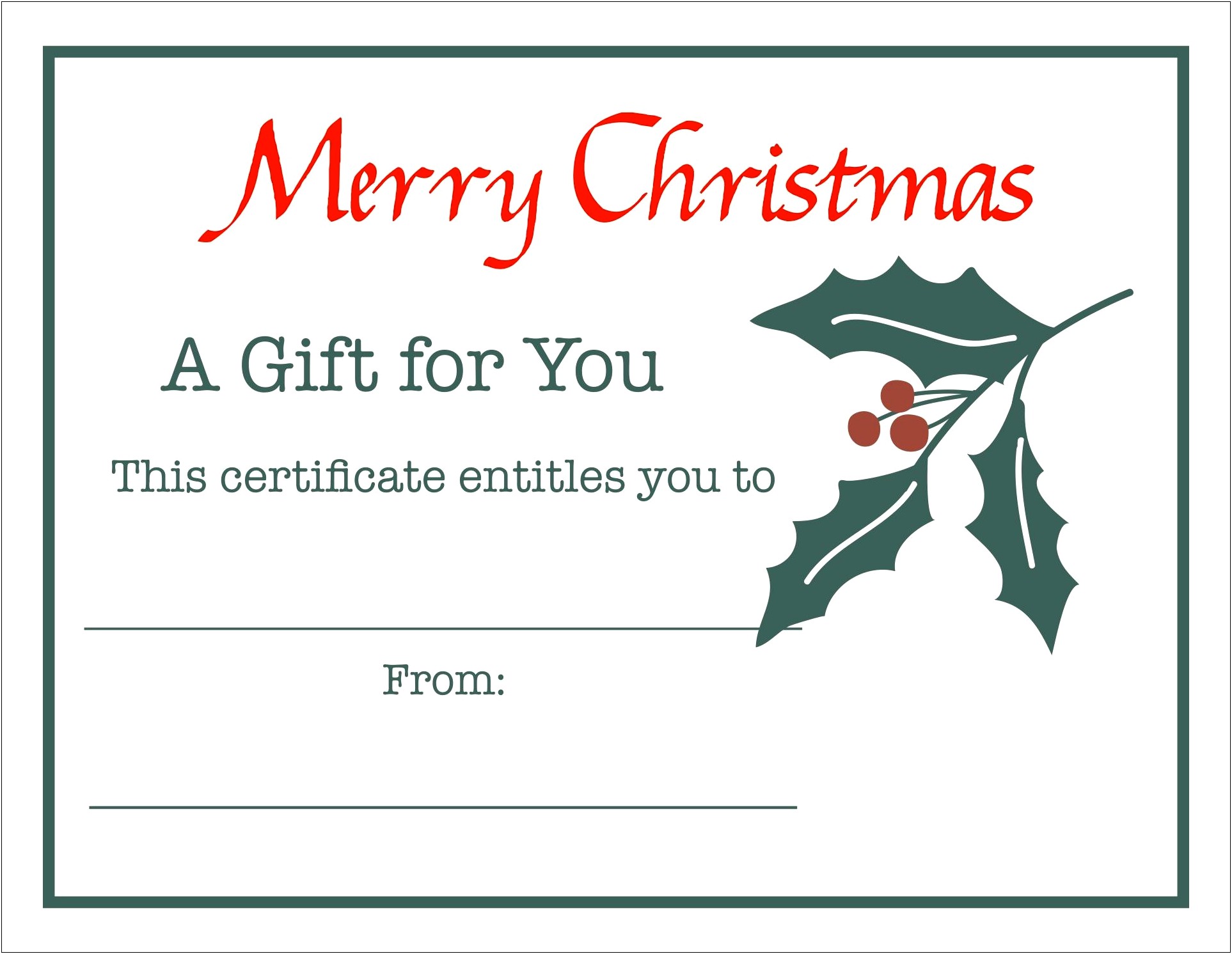 Christmas Gift Coupon Template Free Download