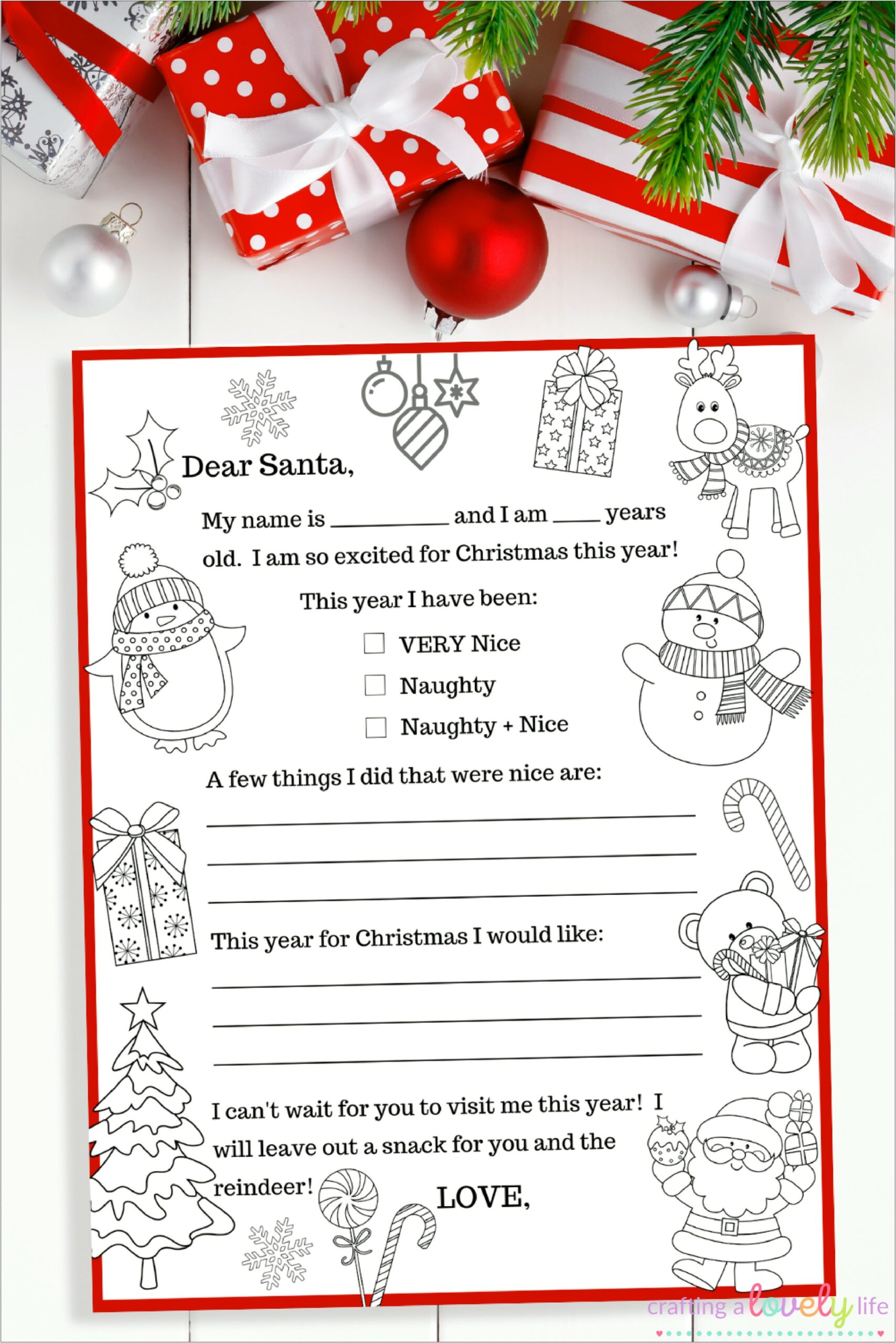 Christmas Letter To Santa Template Free