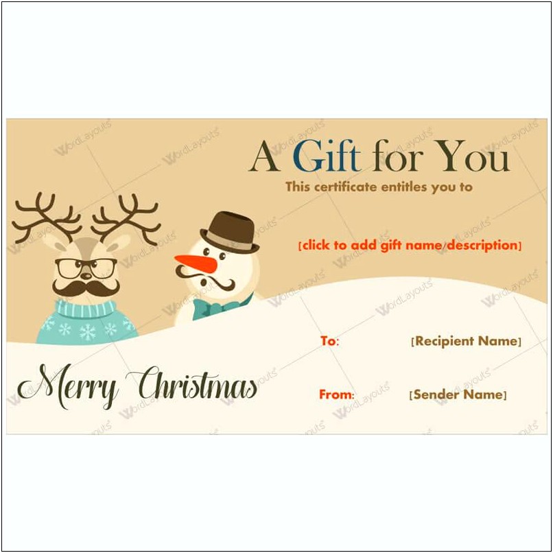 Christmas Massage Gift Certificate Template Free