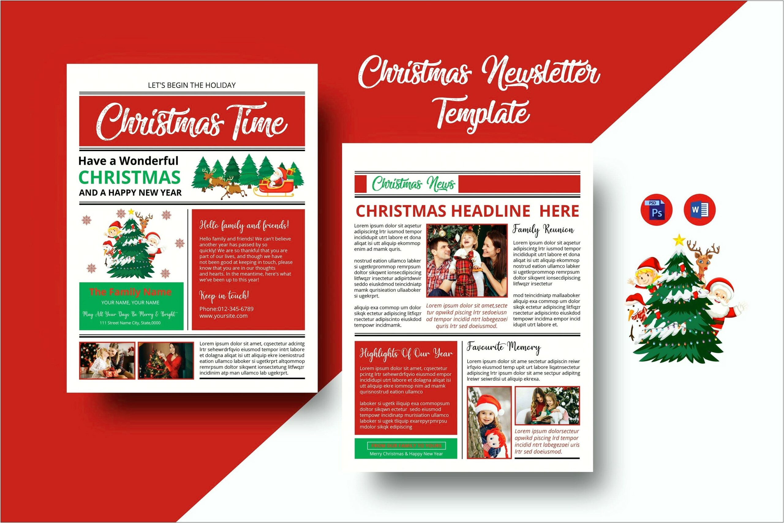 Christmas Newsletter With Pictures Template Free