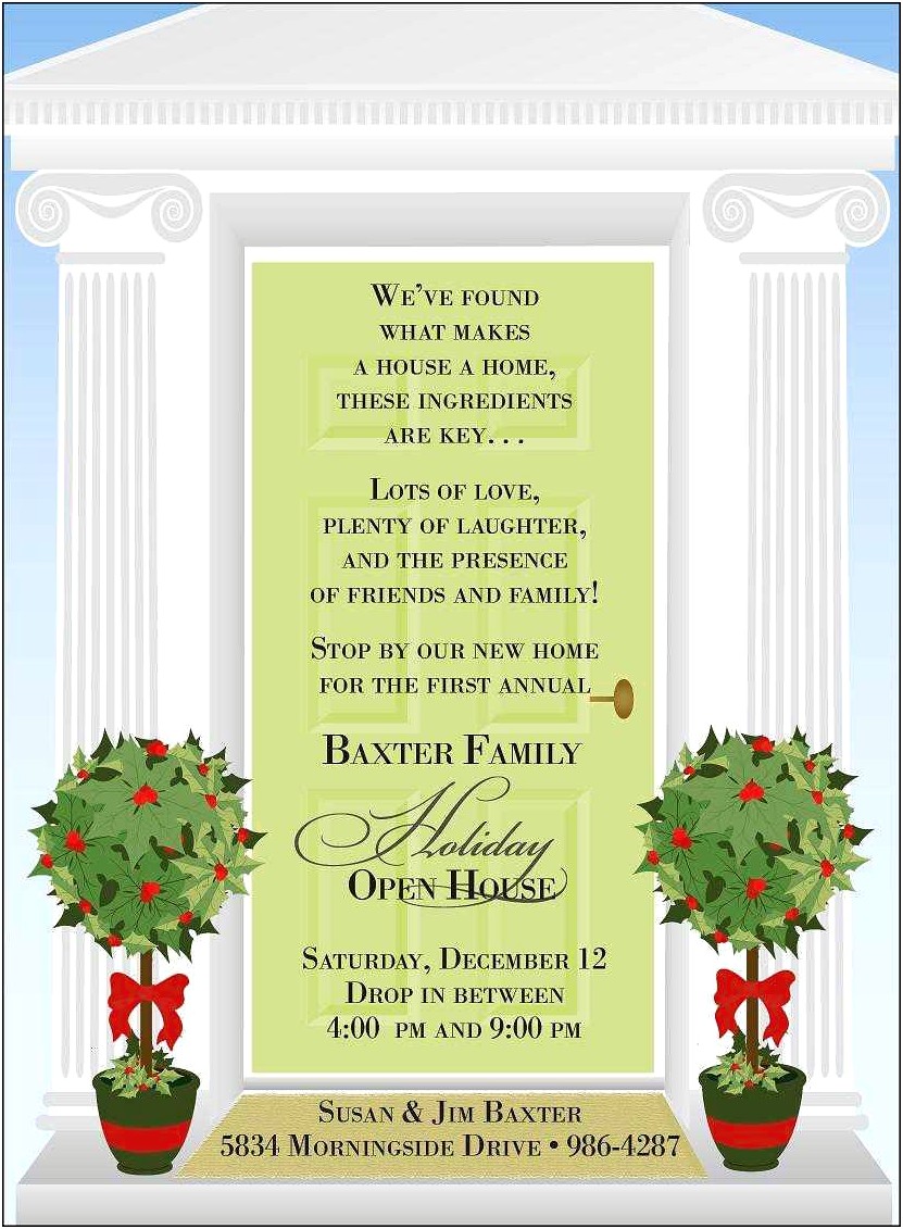 Christmas Open House Invitation Free Template