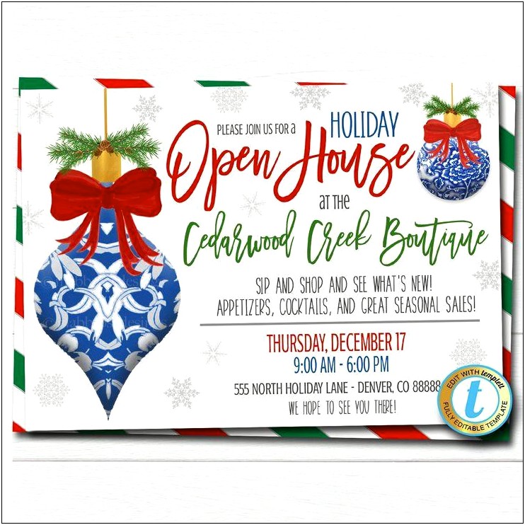 Christmas Open House Templates Free Download