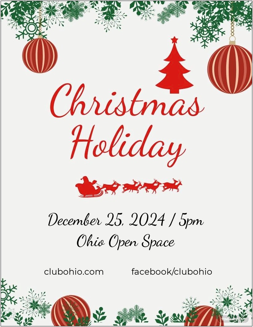Christmas Opening Hours Template Word Free
