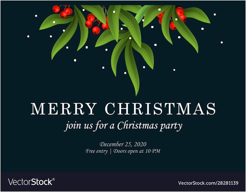 Christmas Party Invitation Card Template Free