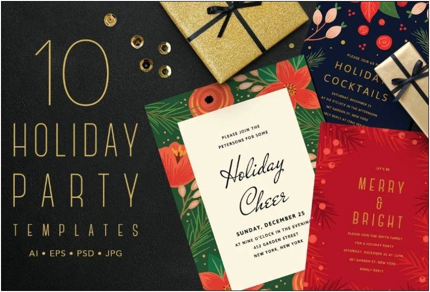 Christmas Party Invitation Template Free Psd