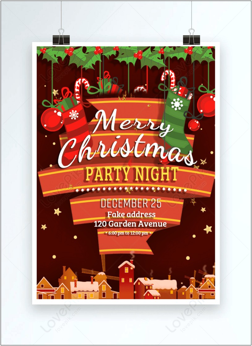 Christmas Party Poster Template Free Download