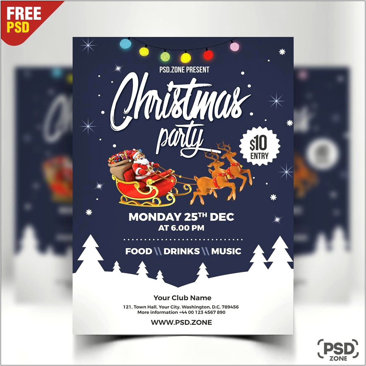 Christmas Party Poster Template Psd Free