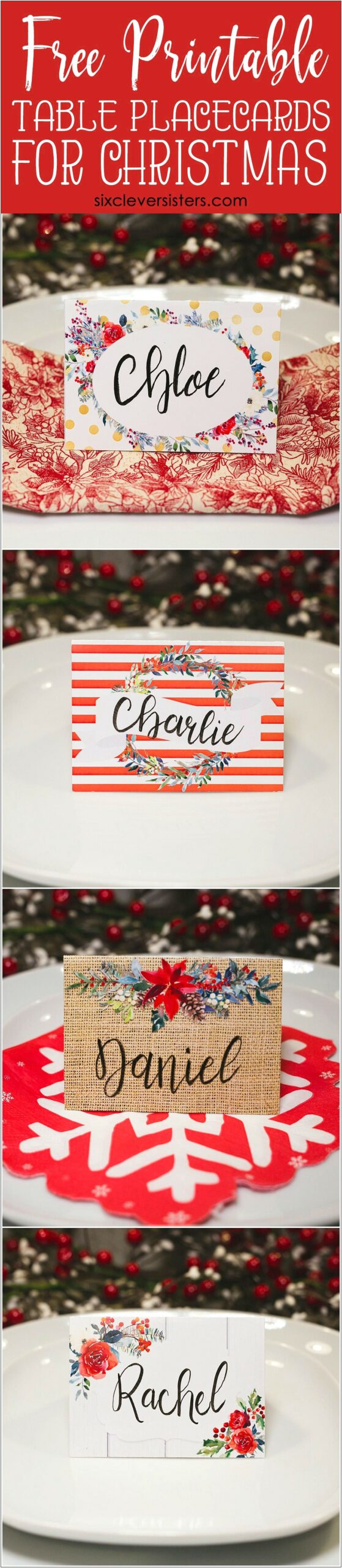 Christmas Place Card Template Free Download Word