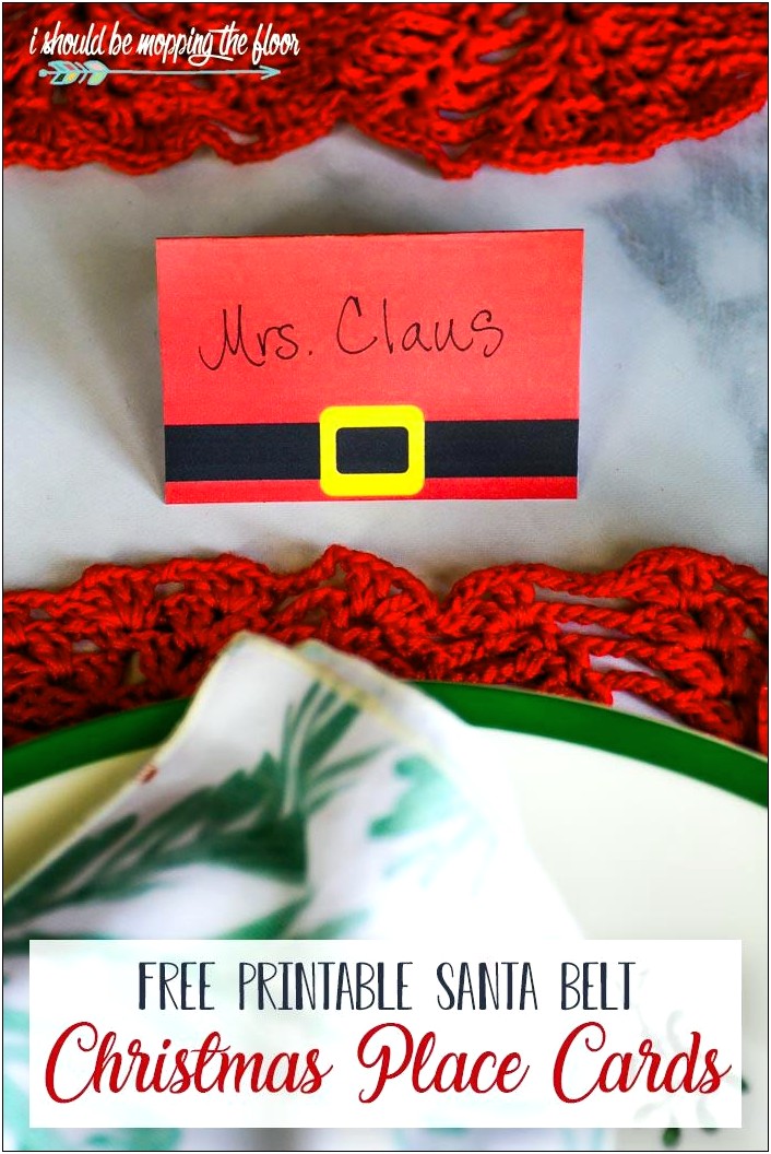 Christmas Table Name Cards Free Template