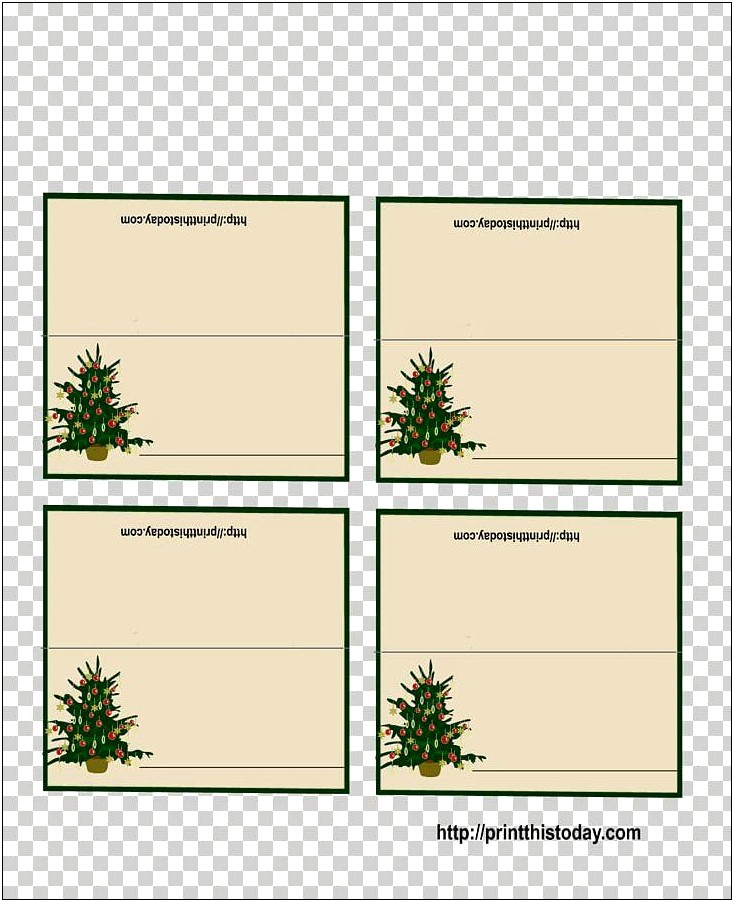 Christmas Table Name Cards Template Free
