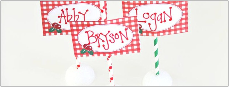 Christmas Table Place Cards Template Free