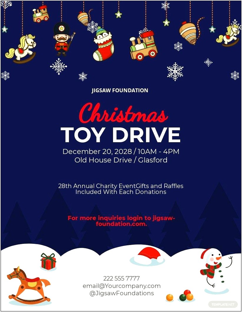 Christmas Toy Drive Flyer Template Free