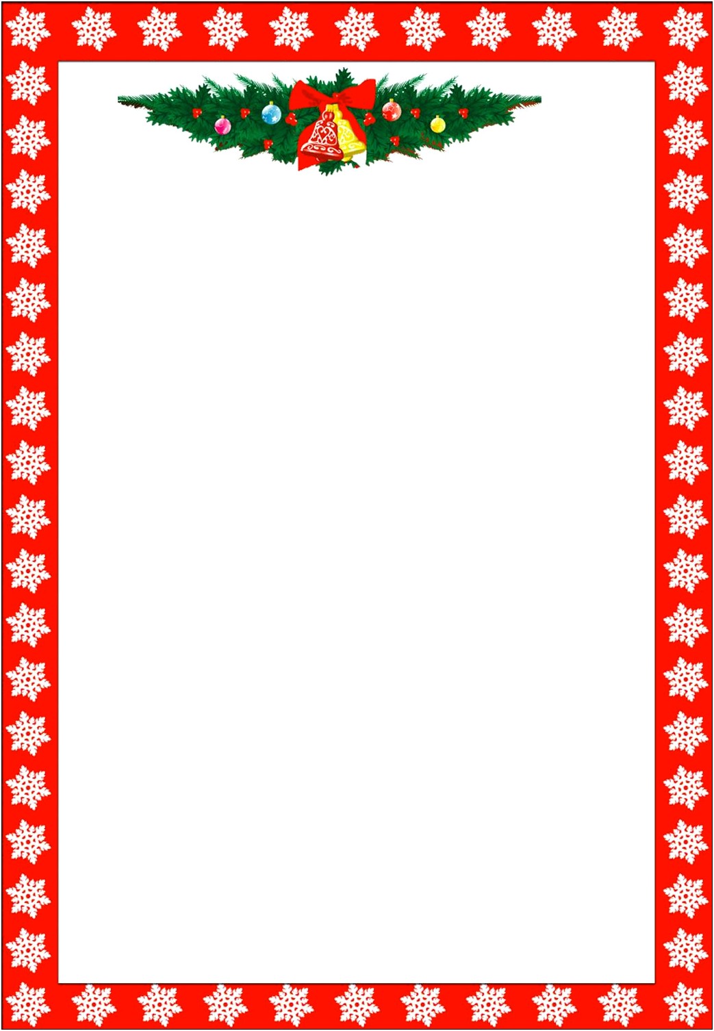 Christmas Tree Boarder Writing Template Printable Free