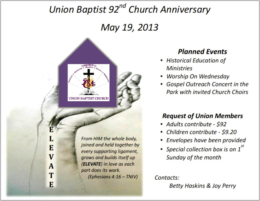 Church Anniversary Program Booklet Template Free