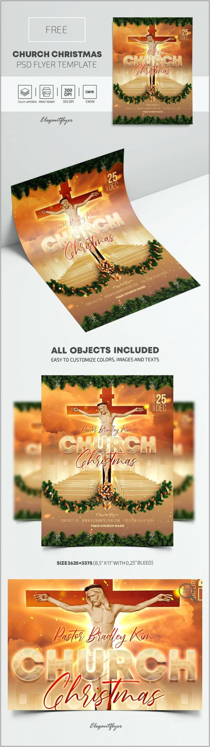 Church Christmas Play Flyer Template Free