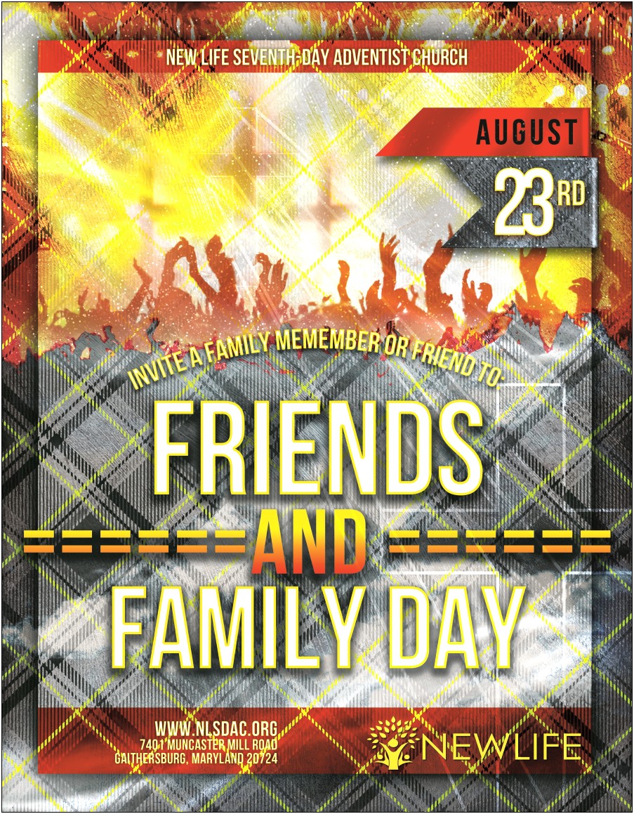 Church Family And Friends Day Flyer Template Free