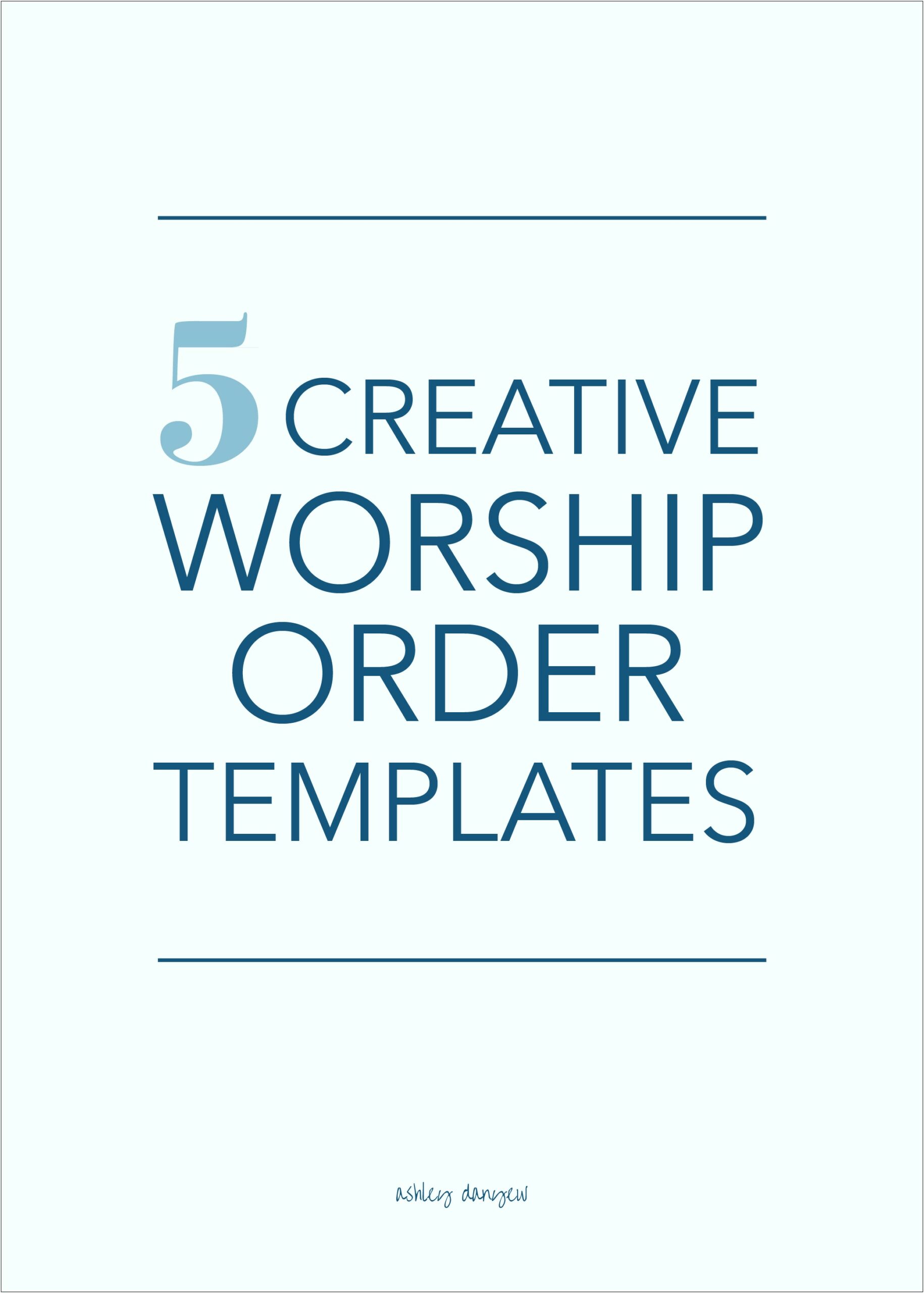 Church Order Of Service Template Free