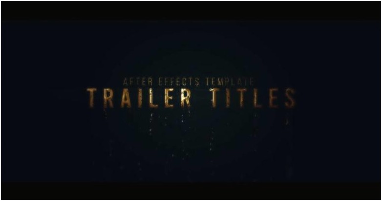 Cinematic Trailer After Effects Template Free Download