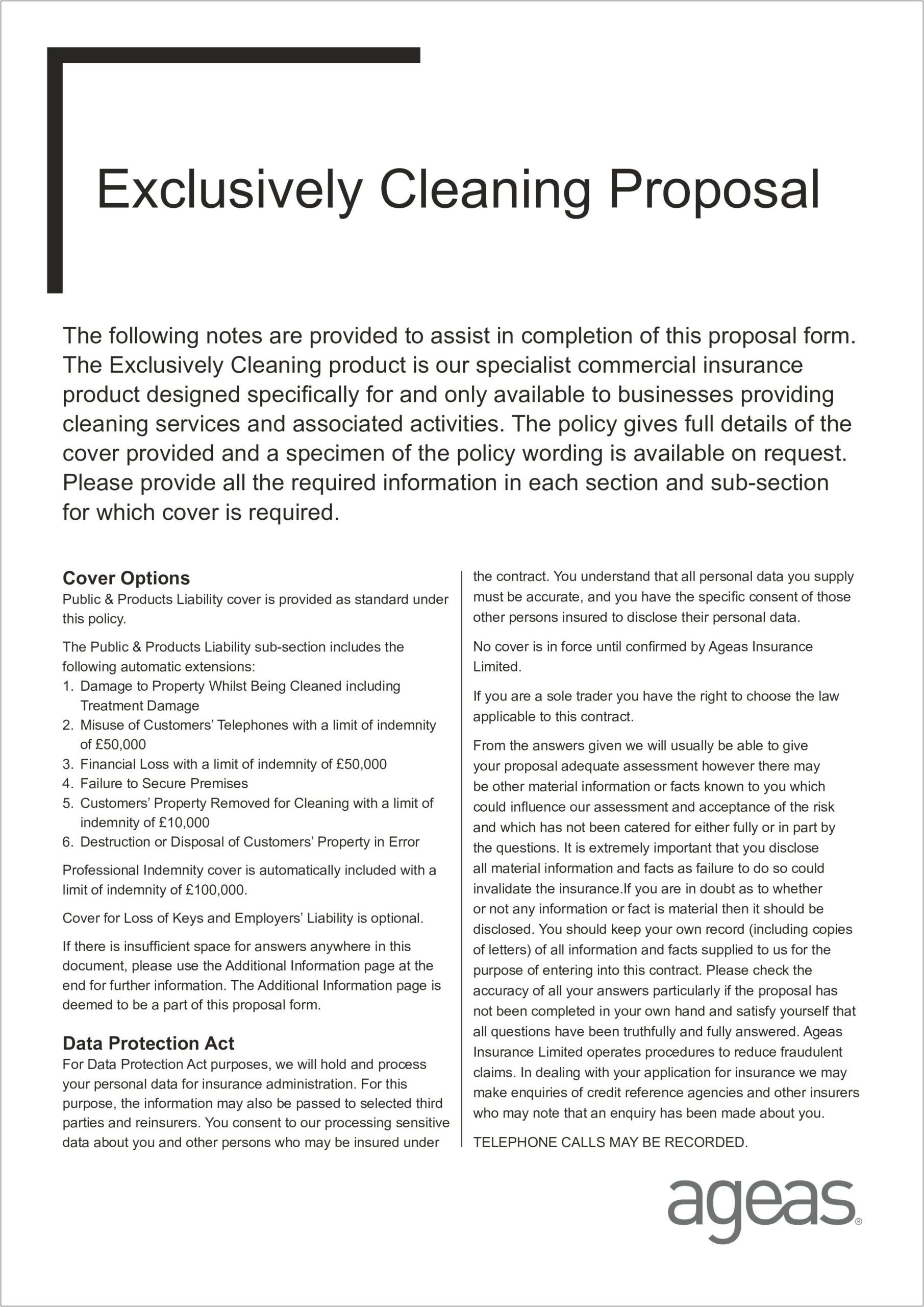 Cleaning Business Proposal Template Free Download
