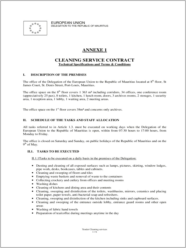 Cleaning Contract Template Free Download Uk