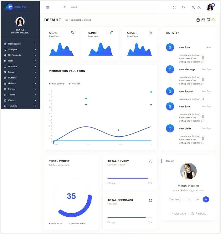 Clip One Admin Template Free Download