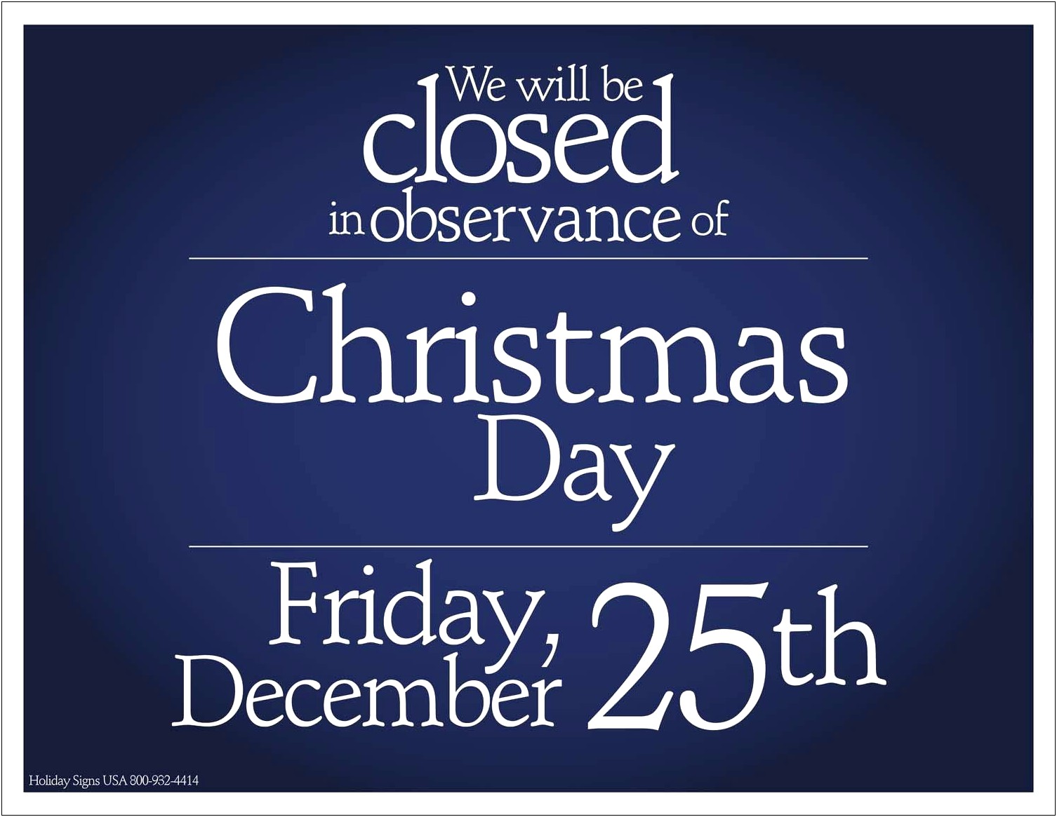 Closed For Christmas Sign Template Free