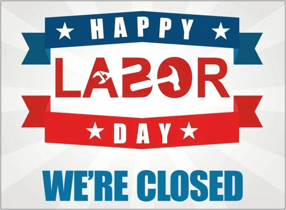 Closed For Labor Day Sign Template Free