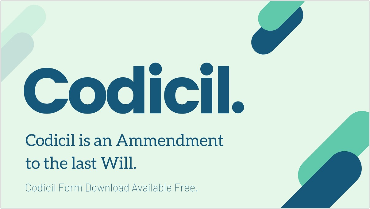Codicil To Change Executor Of Will Free Template