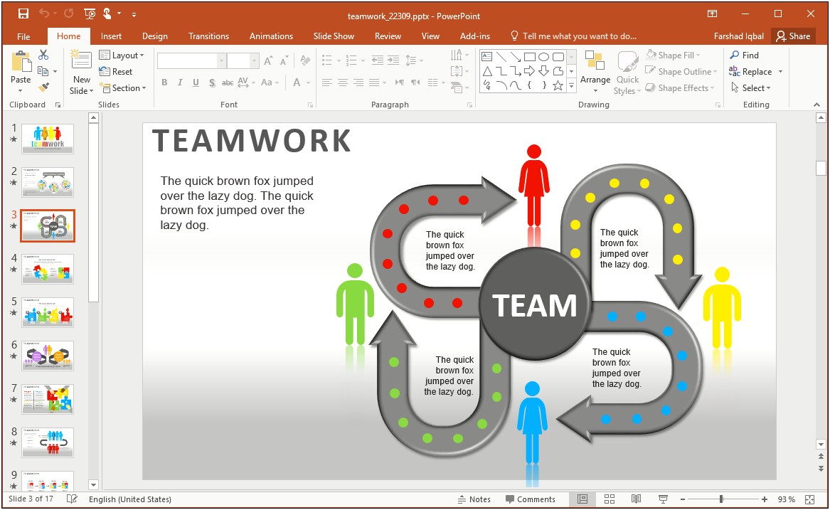 Colorful Teamwork Animated Powerpoint Template Free Download