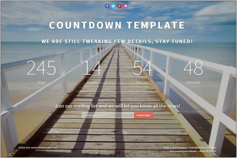 Coming Soon Bootstrap 4 Free Template