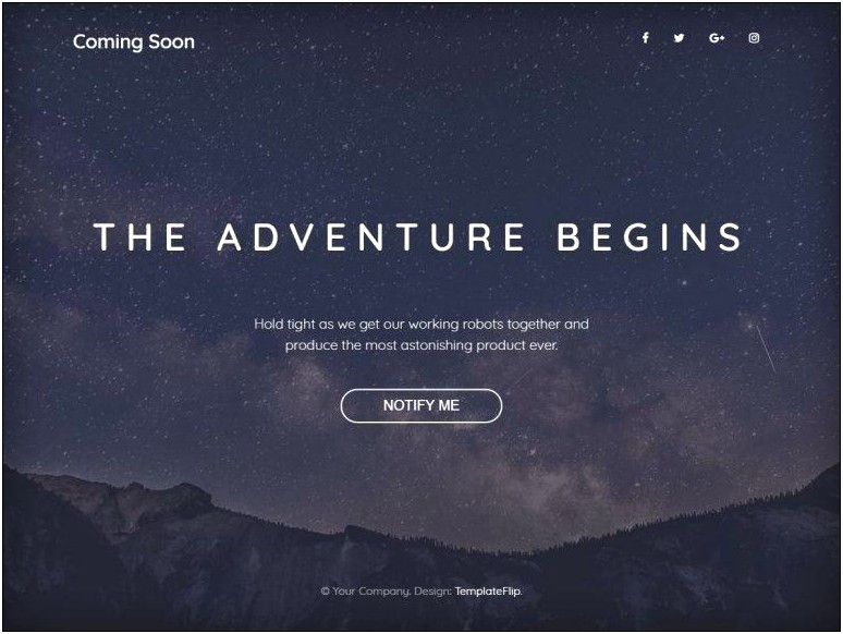 Coming Soon Landing Page Template Free