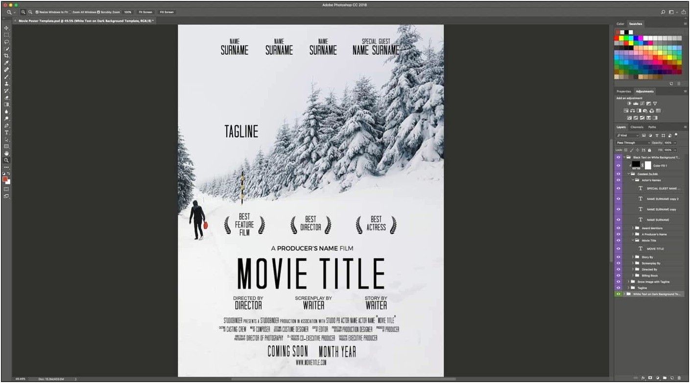 Coming Soon Movie Poster Template Free