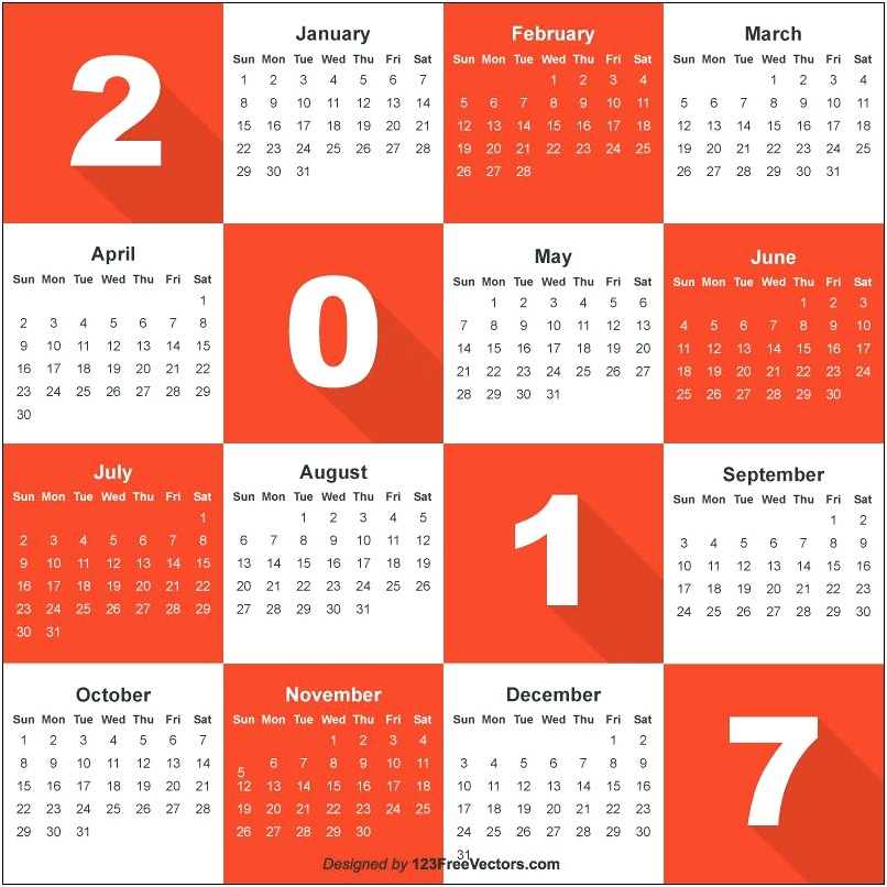 Company Holiday Calendar 2017 Template Free