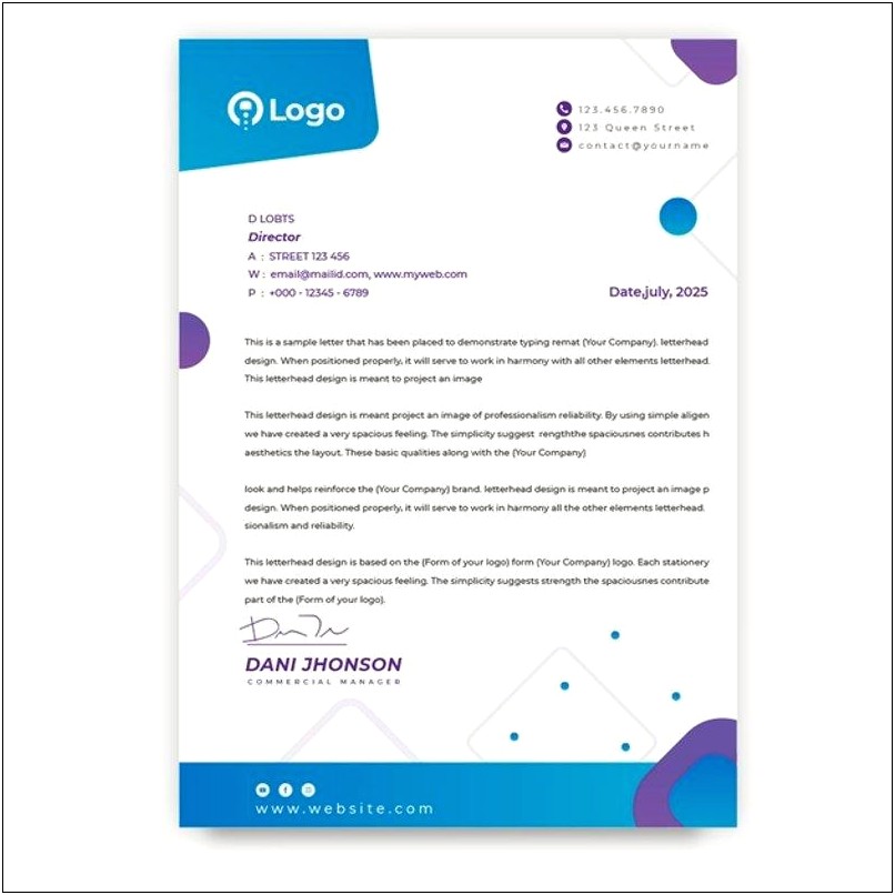 Company Letterhead With Logo Free Template