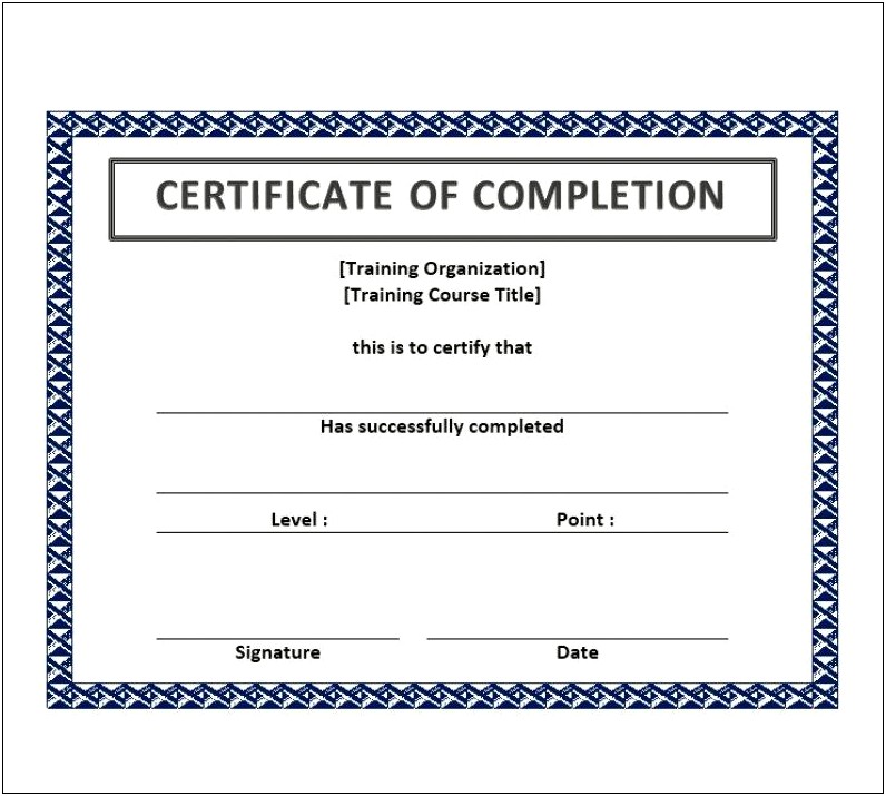 Construction Certificate Of Completion Template Free