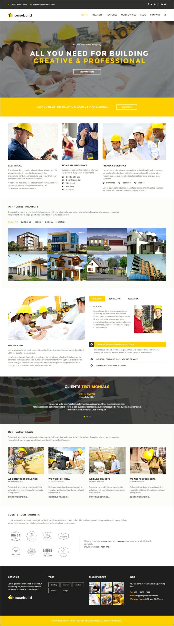 Construction Company Web Templates Free Download