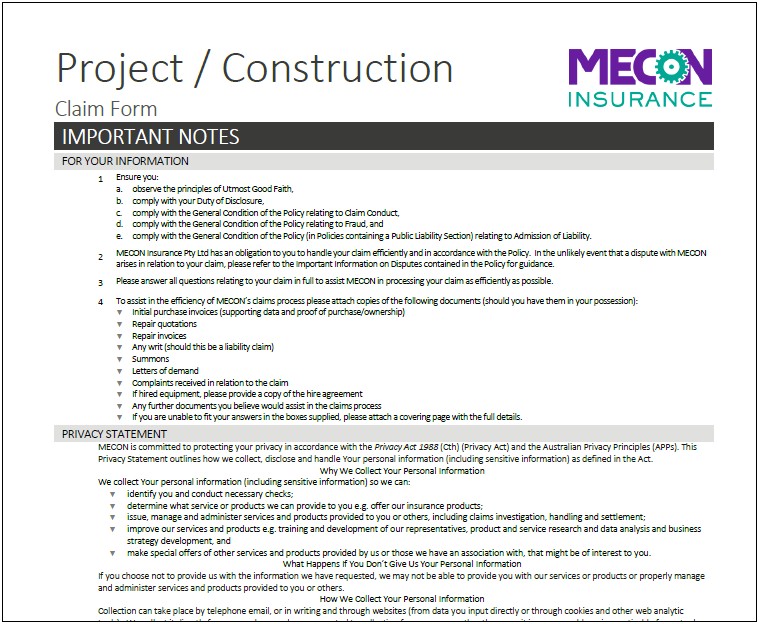 Construction Project Management Proposal Free Template