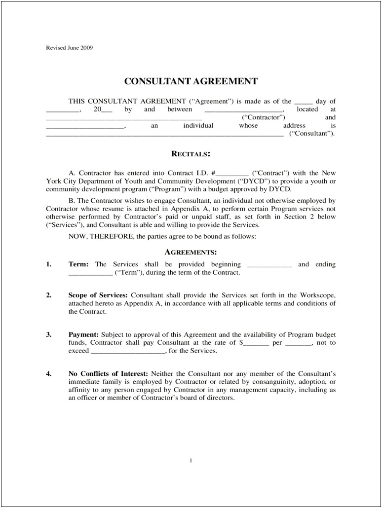 Consulting Agreement Contract Template Free Download Pdf