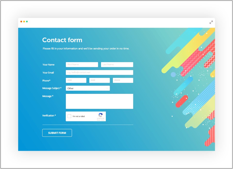 Contact Form Template Html Css Free Download