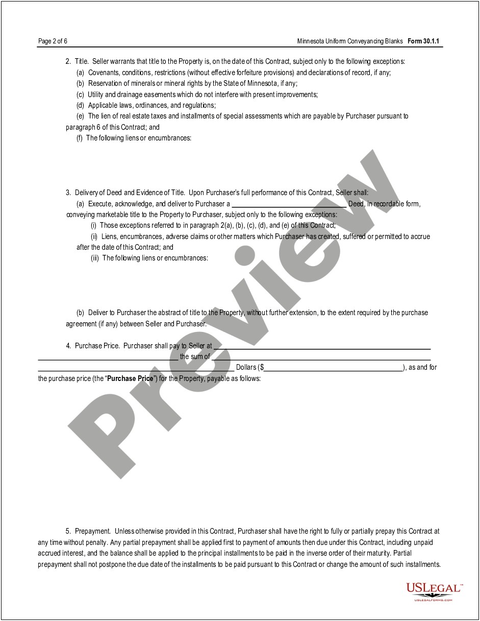Contract For Deed Mn Template Free