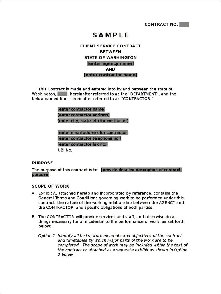 Contract For Services Template Free Download Uk