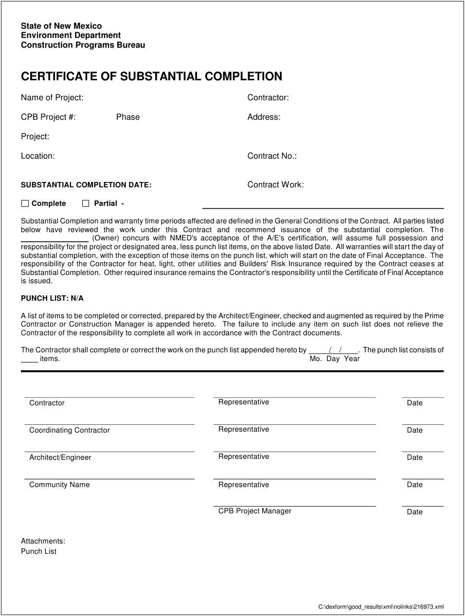 Contractor Certificate Of Completion Free Templates