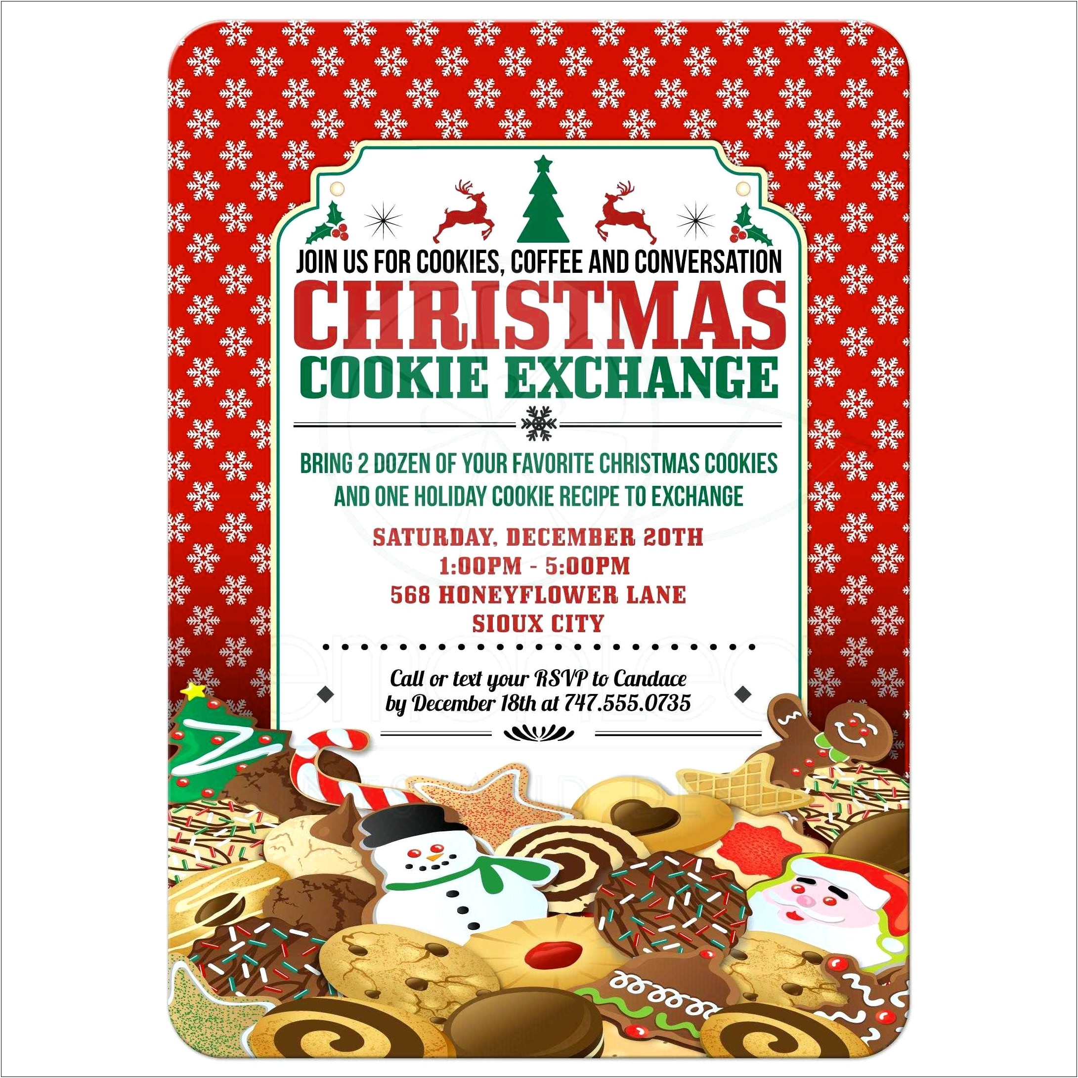 Cookie Exchange Or Swap Invitations Free Template