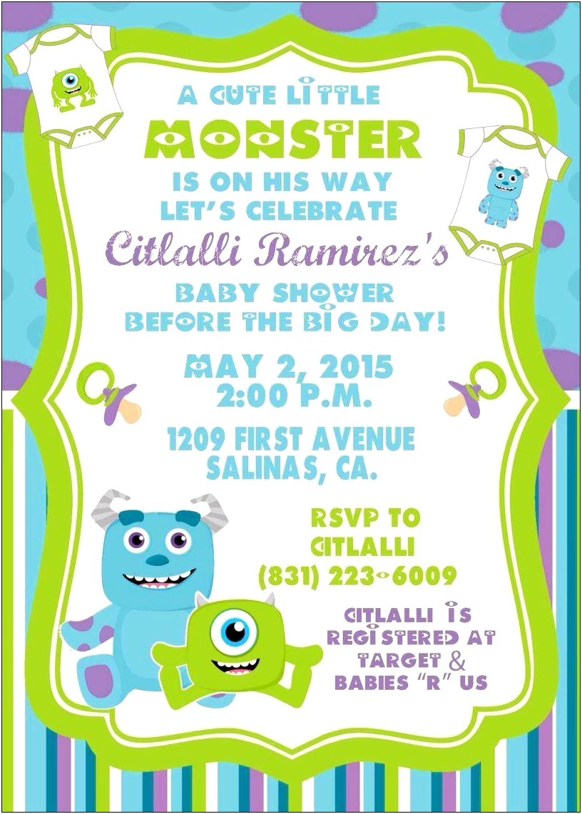 Cookie Monster Baby Shower Invitation Template Free