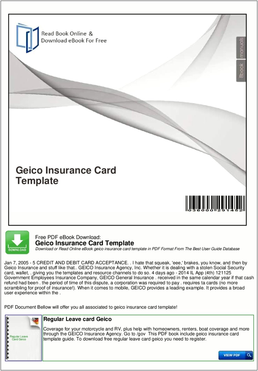 Copies Of Insurance Cards Auto Free Templates