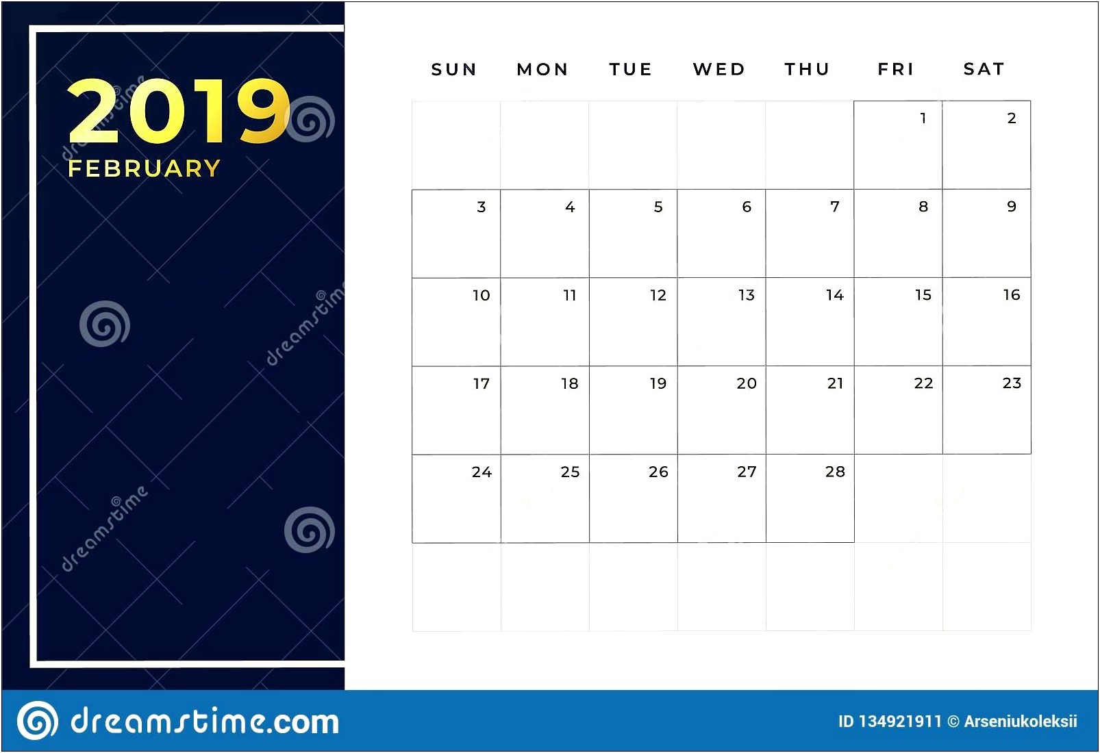 Copyright Free Calendar Templates February 2019