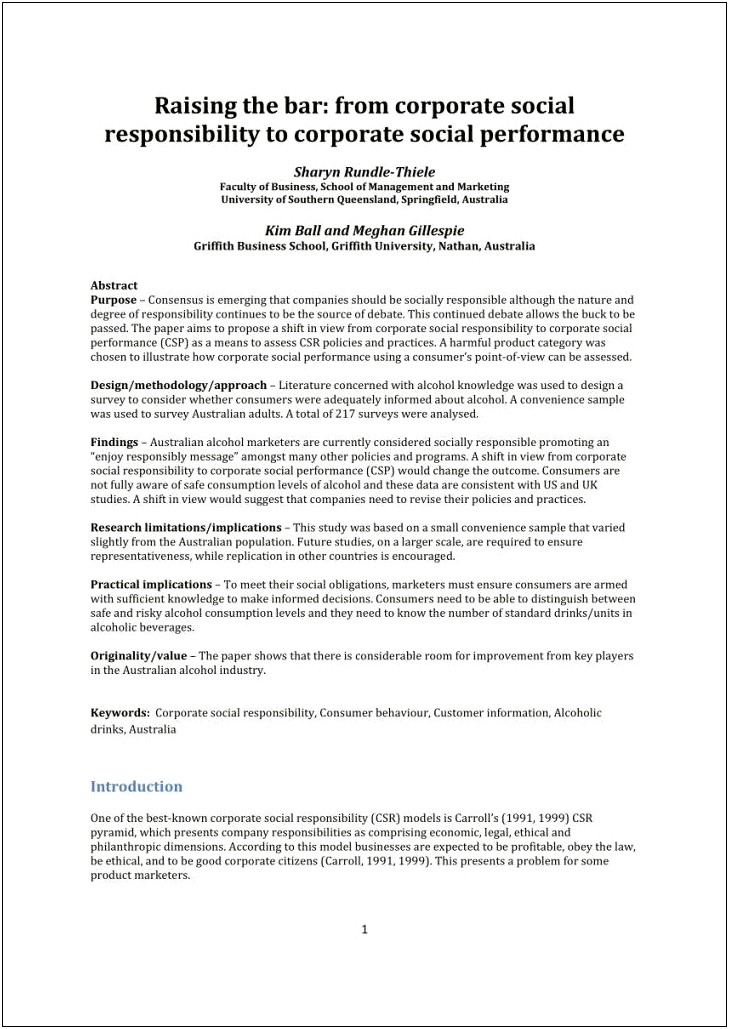 Corporate Social Responsibility Policy Template Uk Free