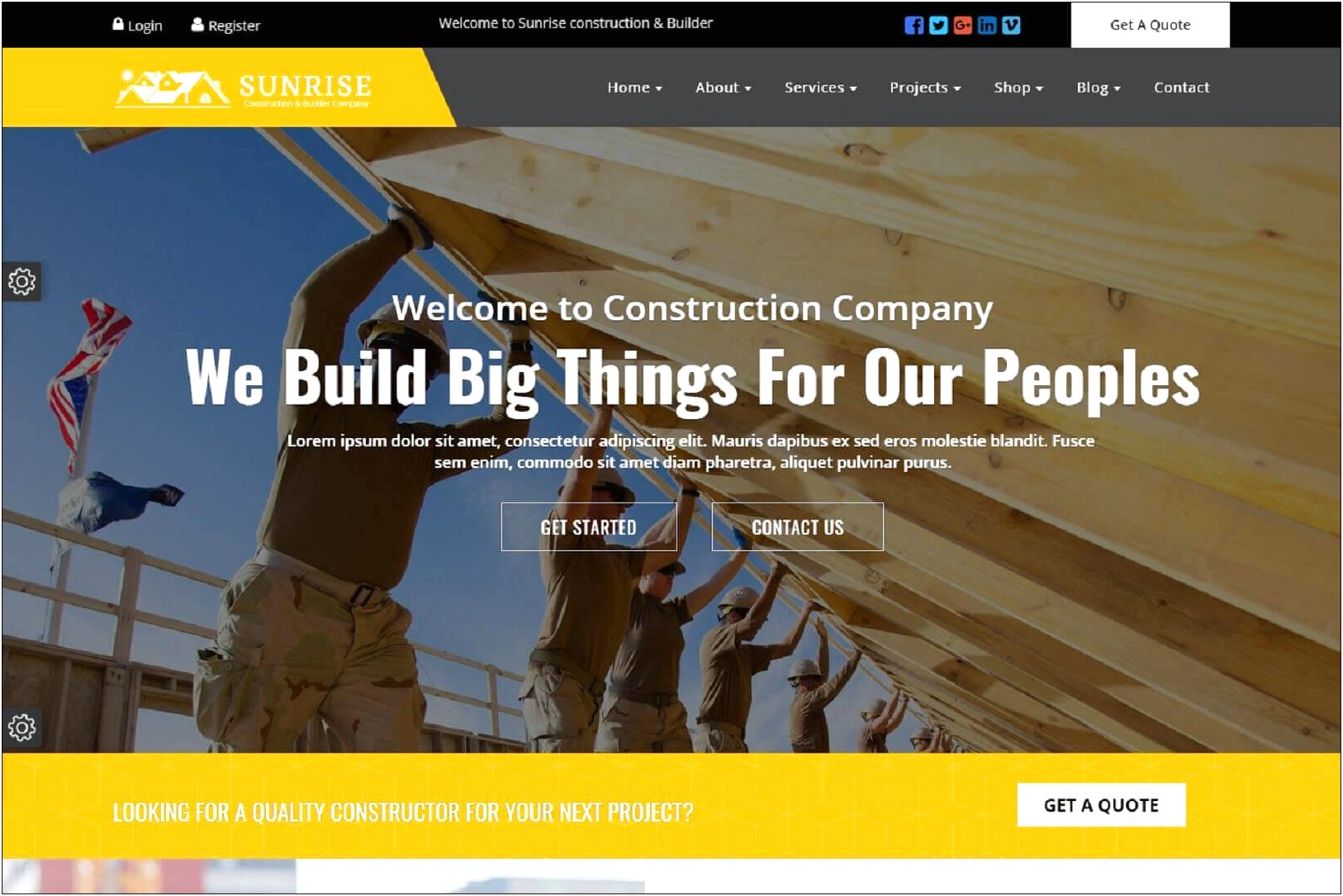 Cortana Construction Html5 Template Free Download