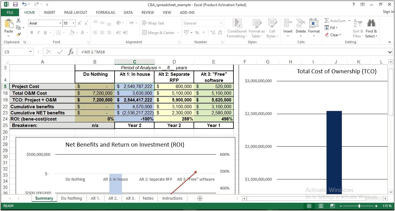 Cost Benefit Analysis Template Excel Free Download