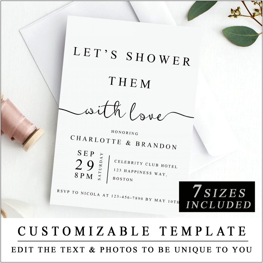 Couples Wedding Shower Invitations Templates Free